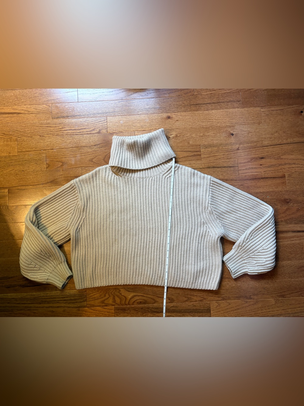 Babaton Ribbed Turtleneck Sweater in Light Beige